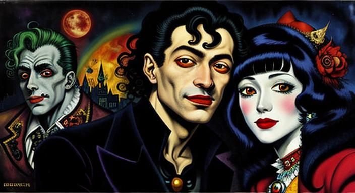 Vampires in Love: A Dark Fantasy Art Piece