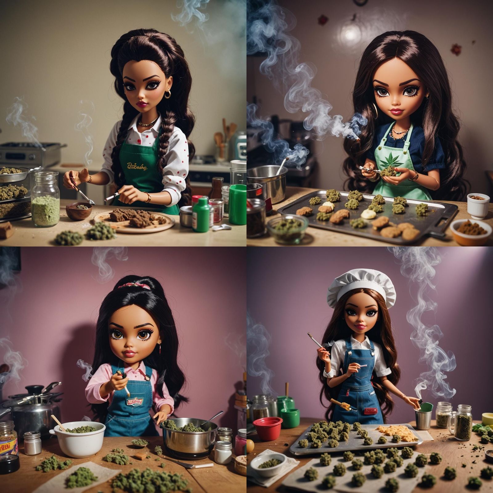 Bratz Doll Baking in Cinematic Style