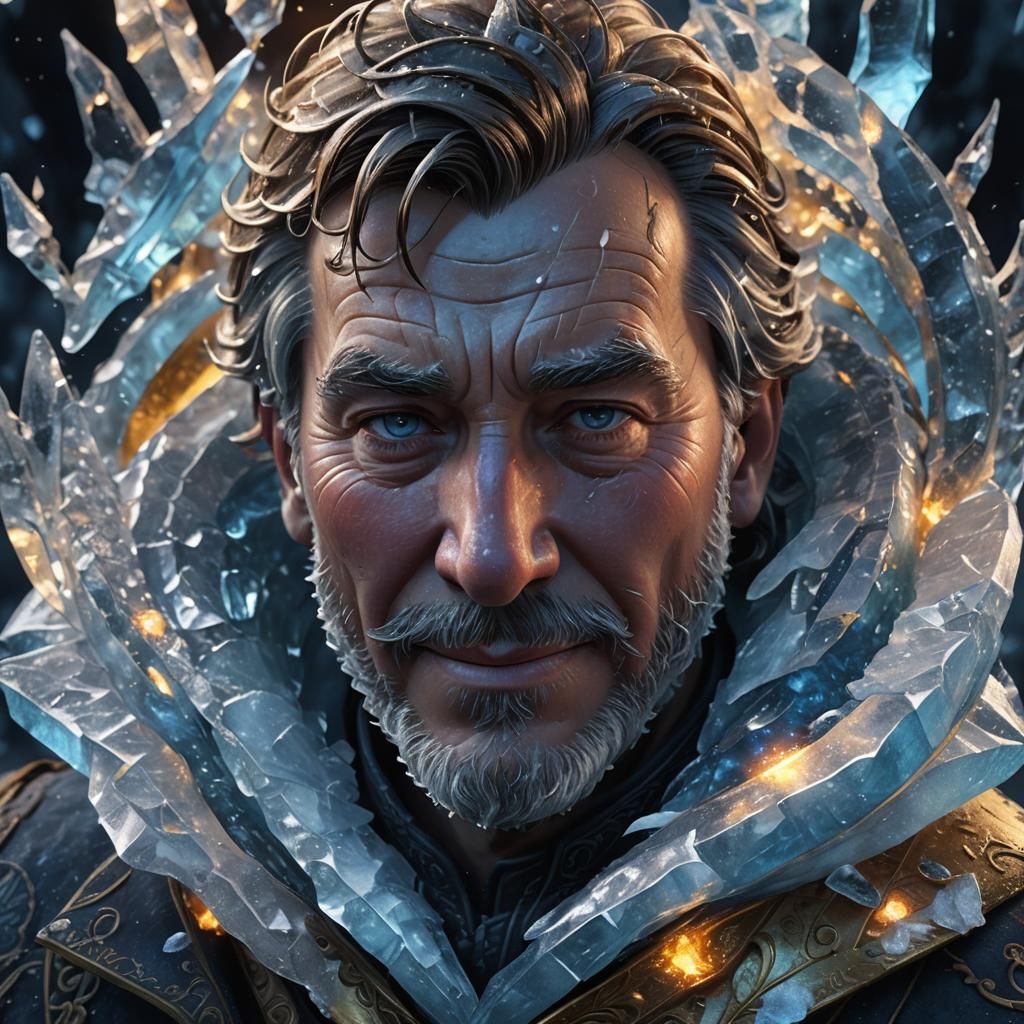 Icy Walt Disney Portrait in Dark Fantasy Style