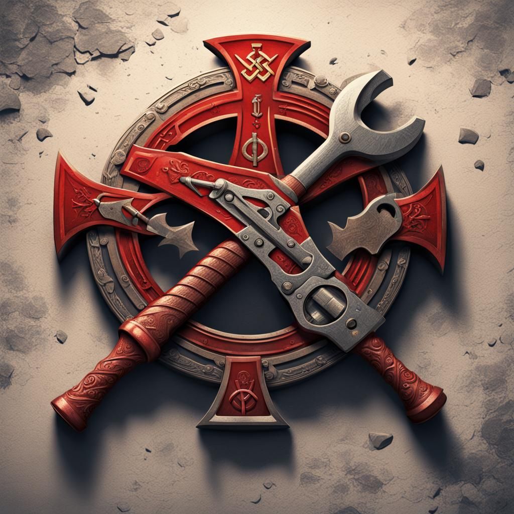 Fantasy Cult Symbol in Soviet Style, Detailed Painting