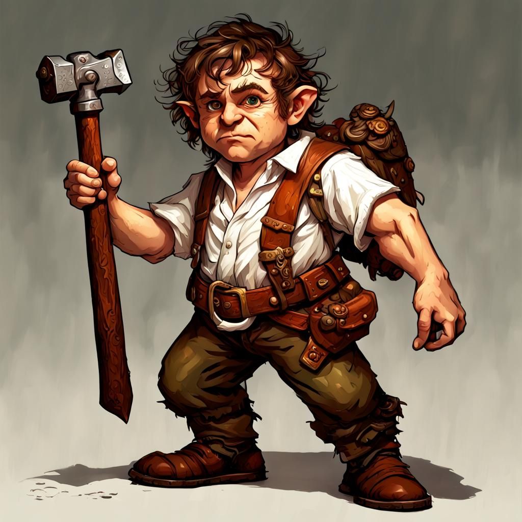 Warhammer Halfling Carpenter with Hammer