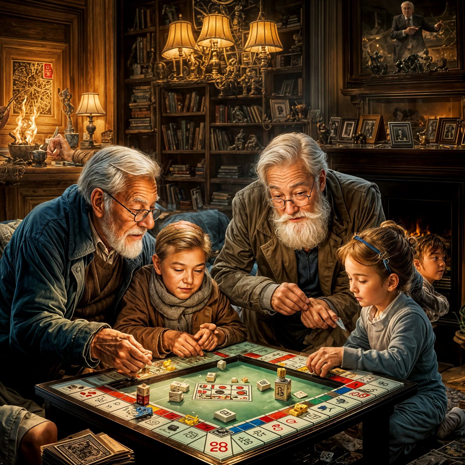 Cozy Family Bonding Moment by the Fireplace