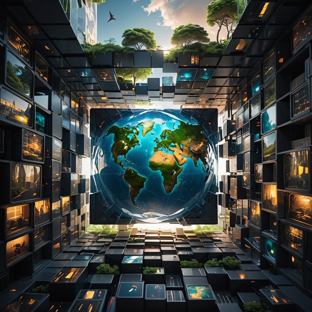 World Inside a Cube: AI Art Creation