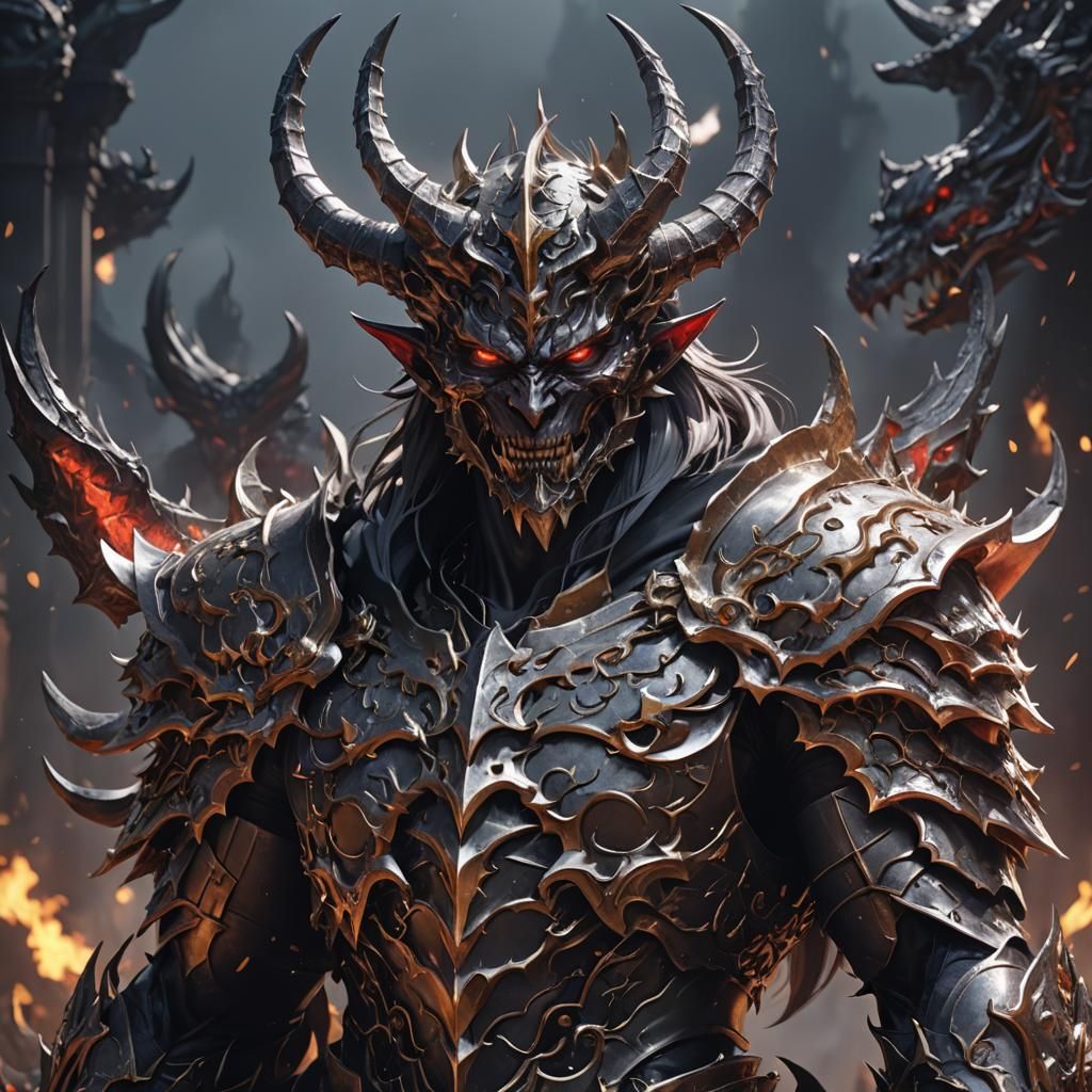 Detailed 3D Anime Art of a Demon King