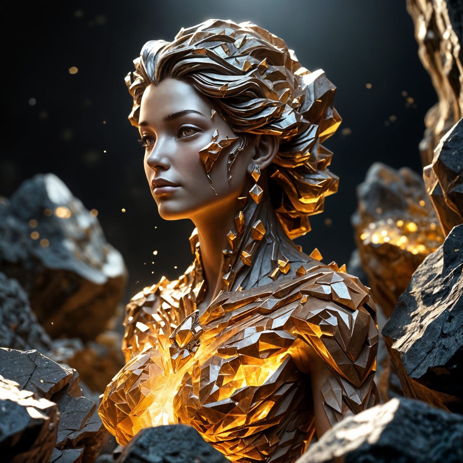 Female Stone Elemental Mineral Masterpiece