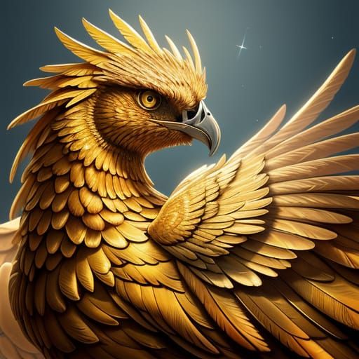 Girl with Phoenix in Vibrant Oil Painting Style