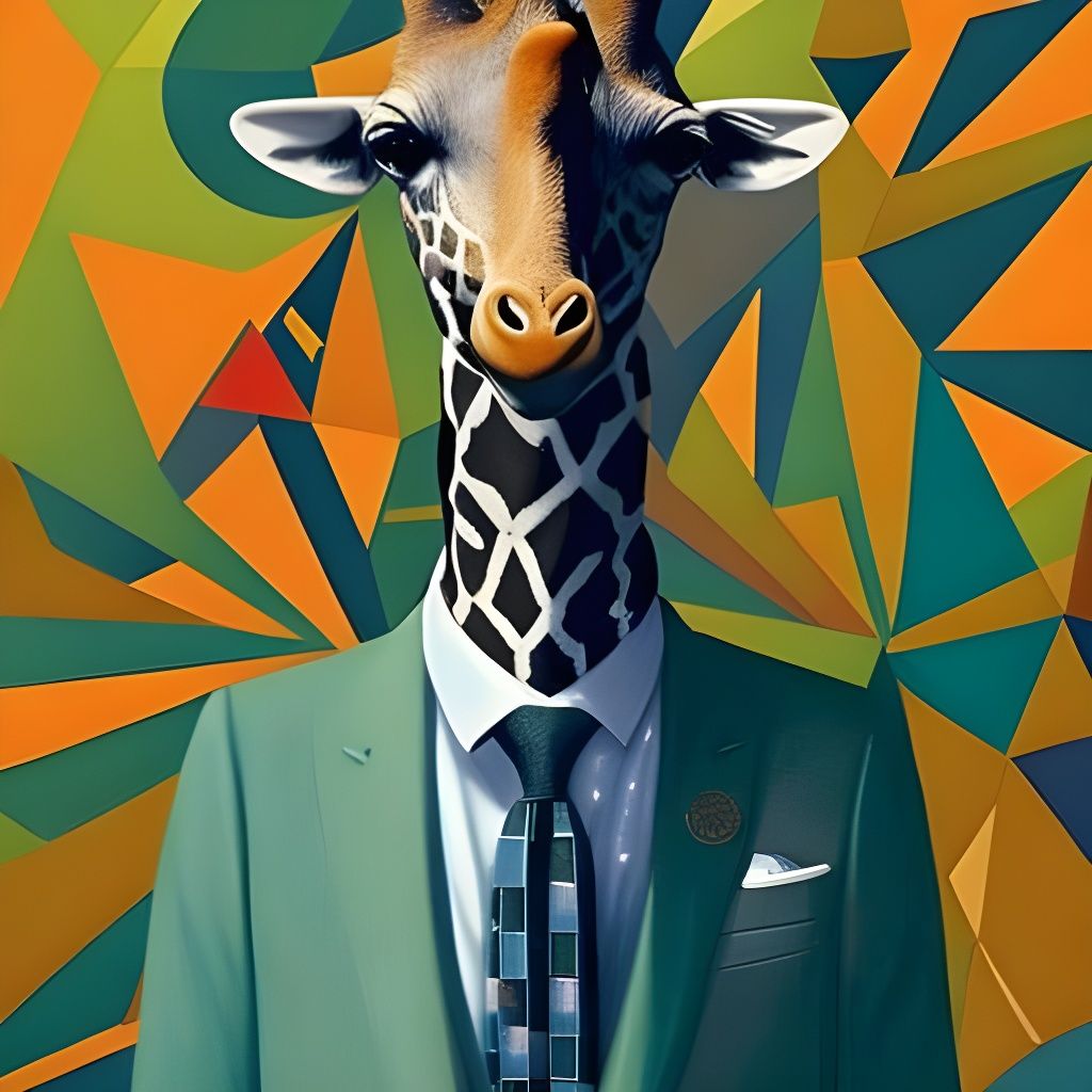 Funny Giraffe in a Suit