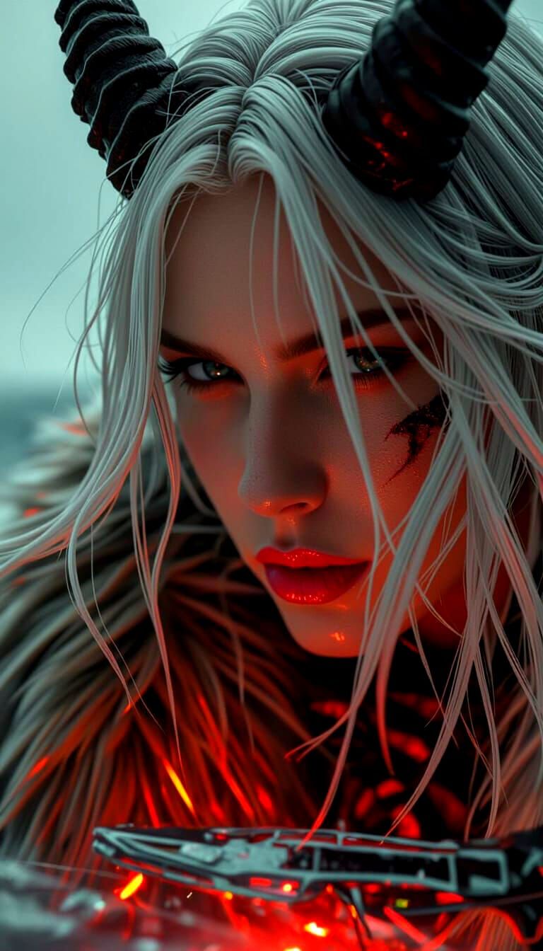 Hyperrealistic Close-Up of a Evolved Demi-Goddess