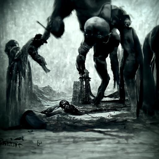 Horrific Torture Scene in Engraving Style