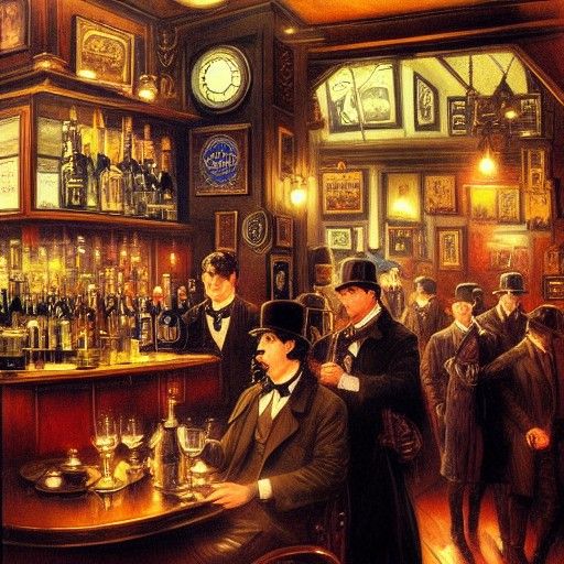 Sherlock Holmes in Steampunk Victorian Bar