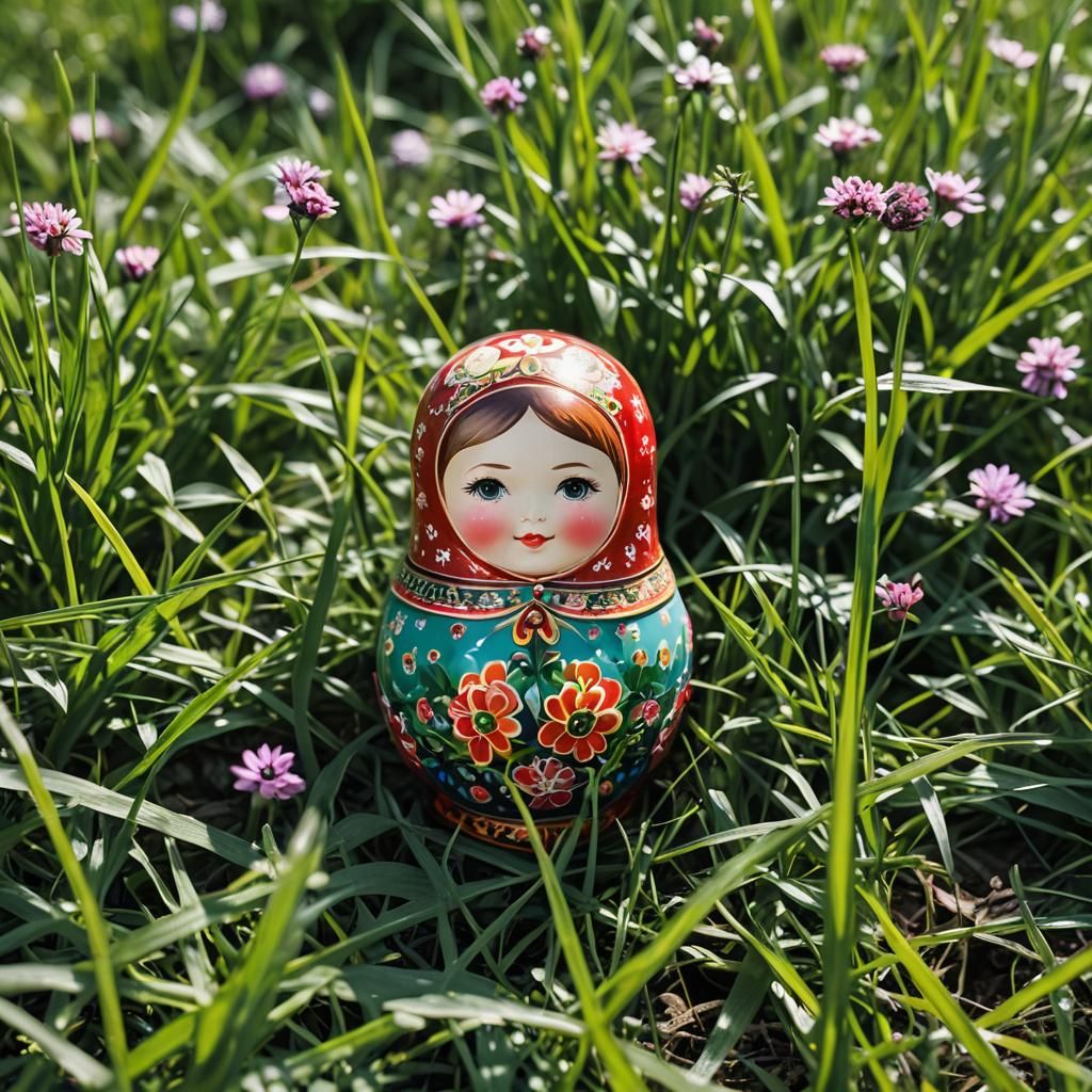 Tatar Matryoshka Doll in Spring Sunlight