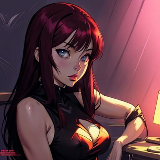 Cute Cel-Shaded Anime Character in Manga Style