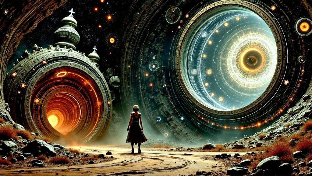 Wanderer Seeks Star Maps in Whimsical Style