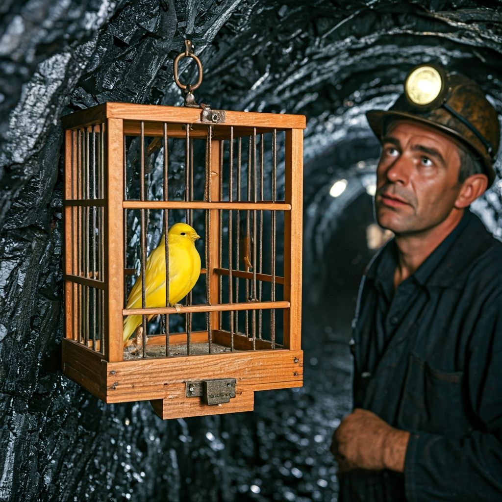 Canary in Coal Mine with Miner