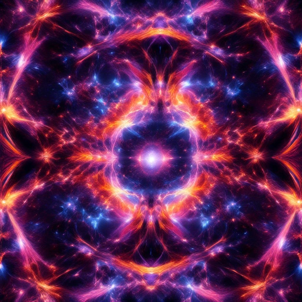 Nebula Infinity Symbol with Pink and Purple Flowers