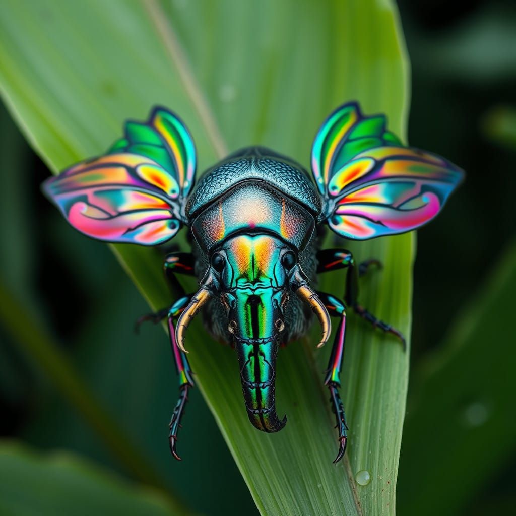 Surreal Elephant Beetle in Whimsical Realism Style
