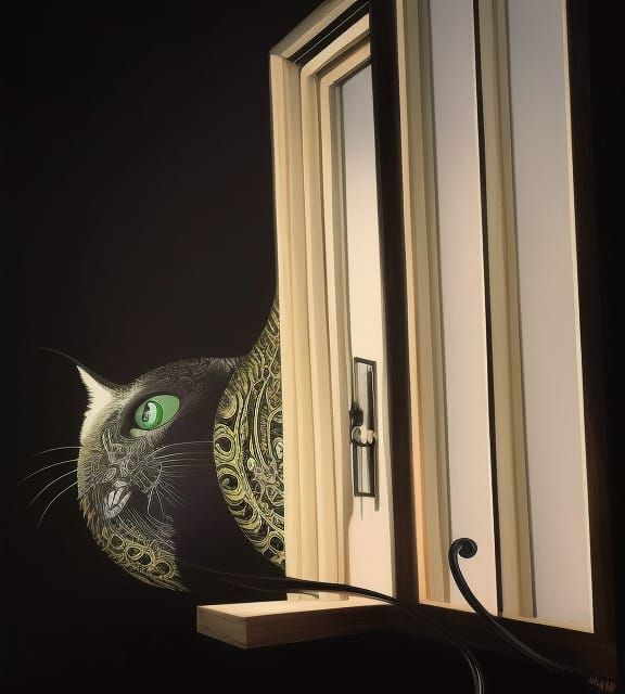 Cyclops Cat - an artistic impression of my cat photo