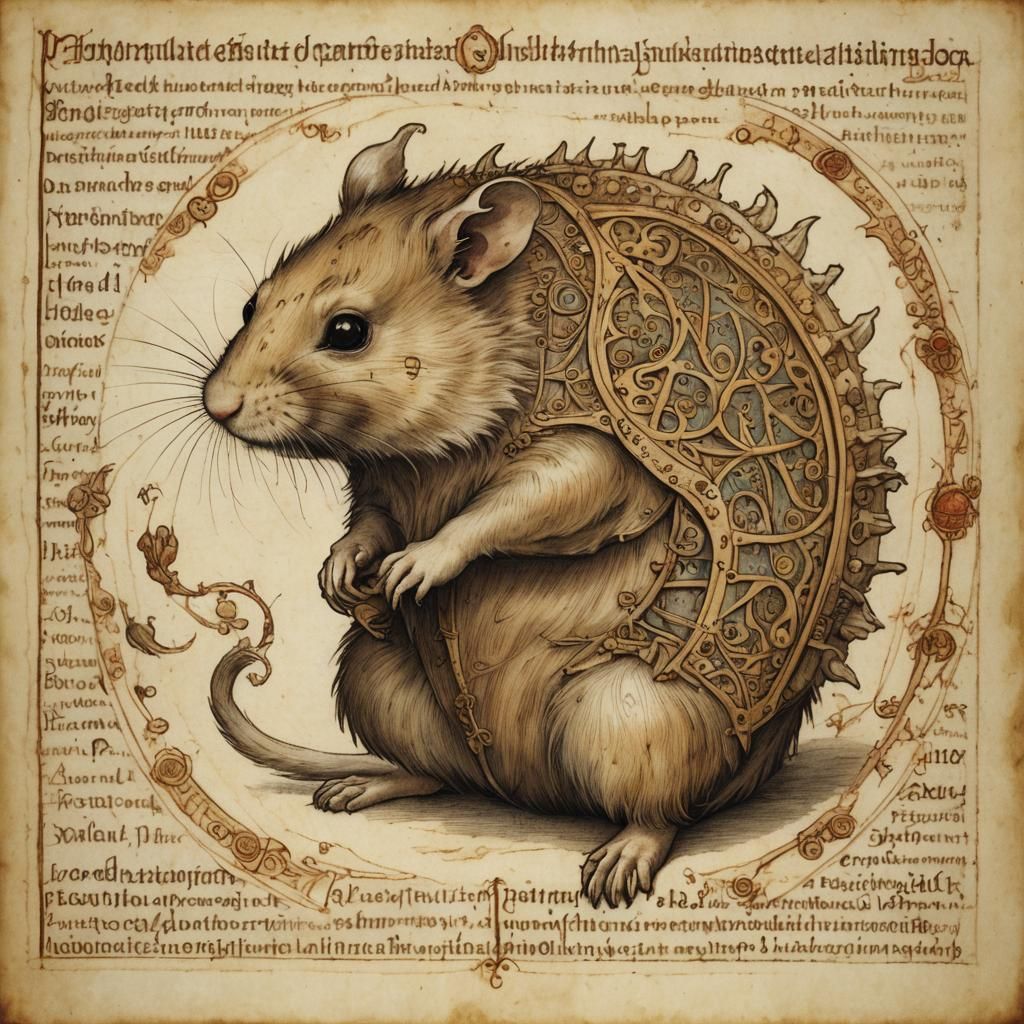 Hamster in Leonardo da Vinci Style