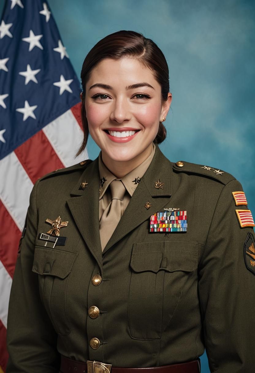 Mary Elizabeth Winstead Portrait in Military Uniform