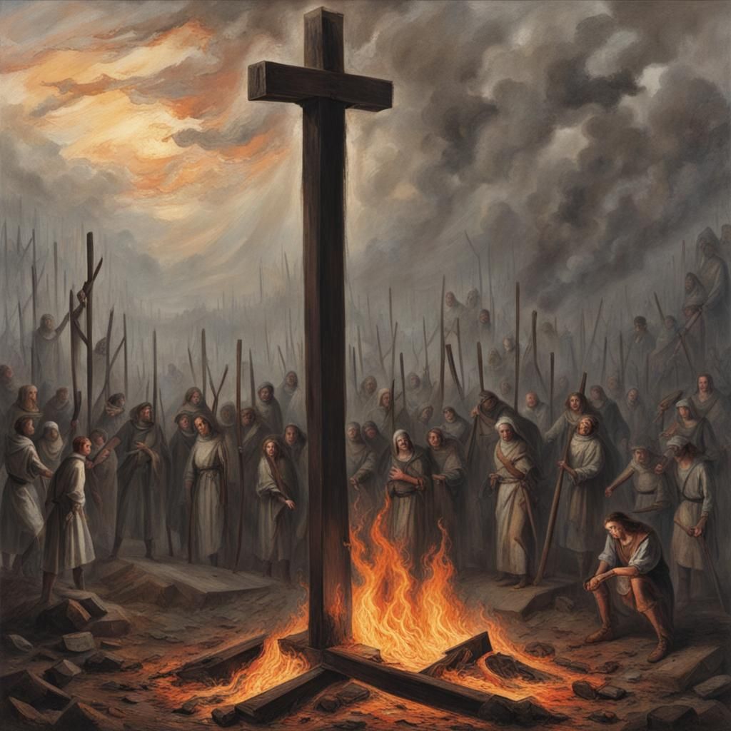 Burned at the Stake: AI Generated Image