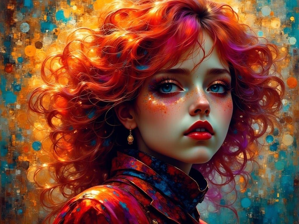 Raging Punk Embodiment in Vibrant Neon Sunset