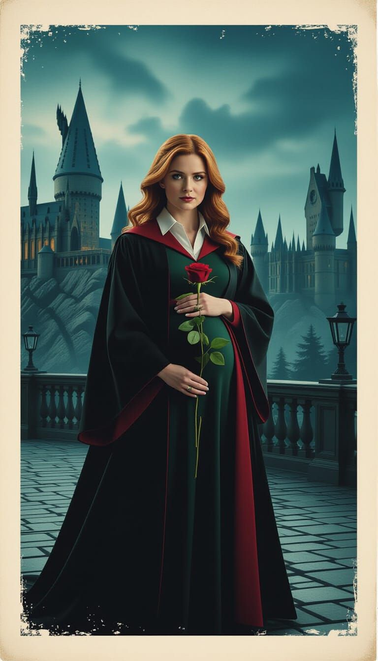Ginny Weasley in Elegant Robes at Hogwarts