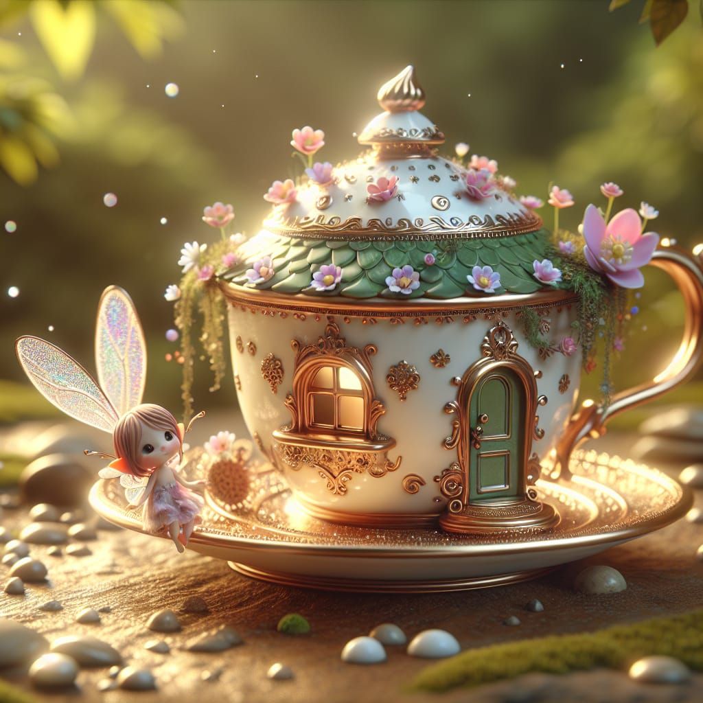 Fairy's Teacup House in Ultra-Realistic CGI