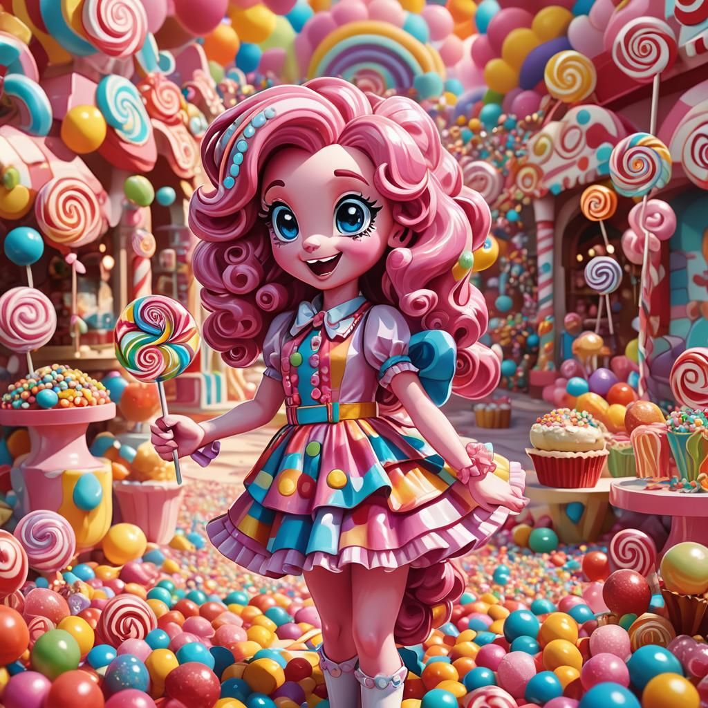 Pinkie Pie in Candyland: A Candy Art Style Portrait
