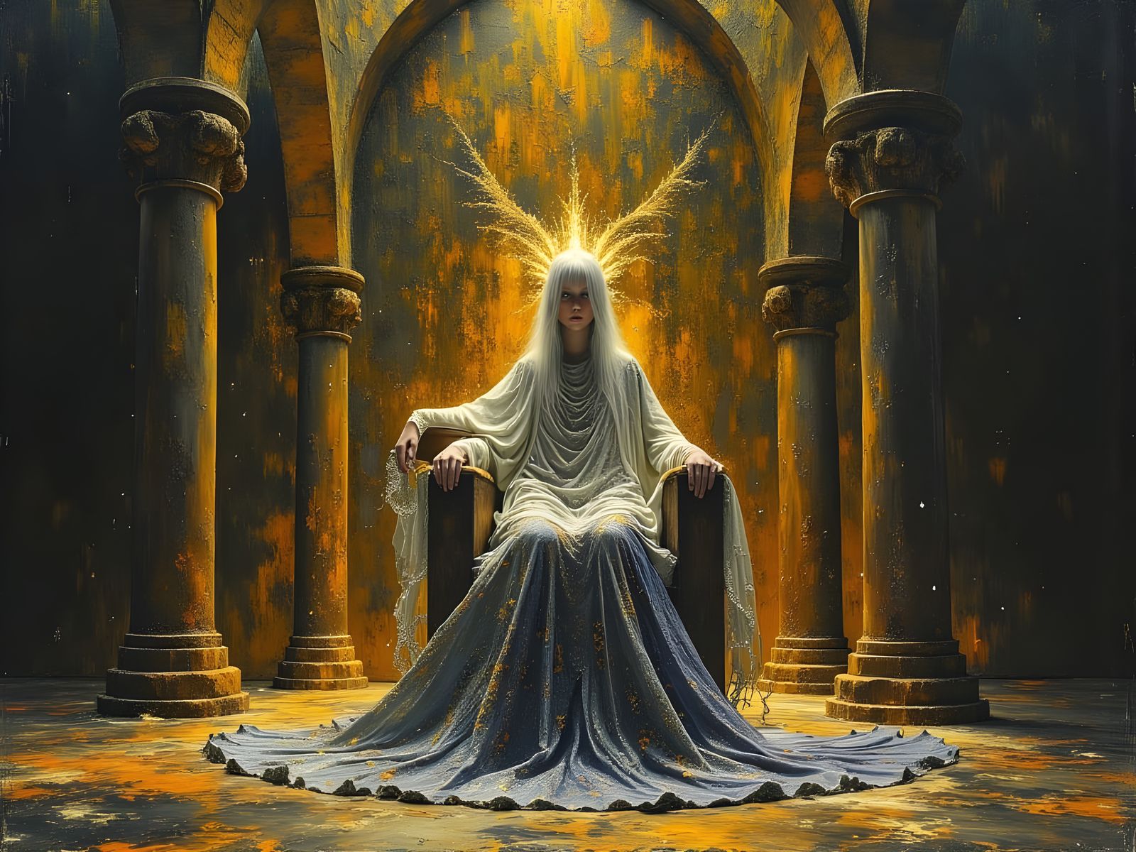 Finnish Underworld Goddess in Dark Oil Paint Style