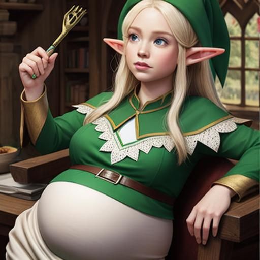 Pregnant Elf AI Generated Image