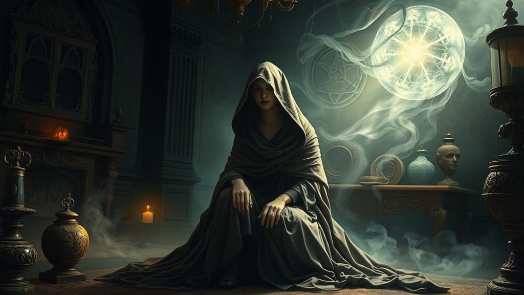 Mystical Woman in an Enchanted Chamber