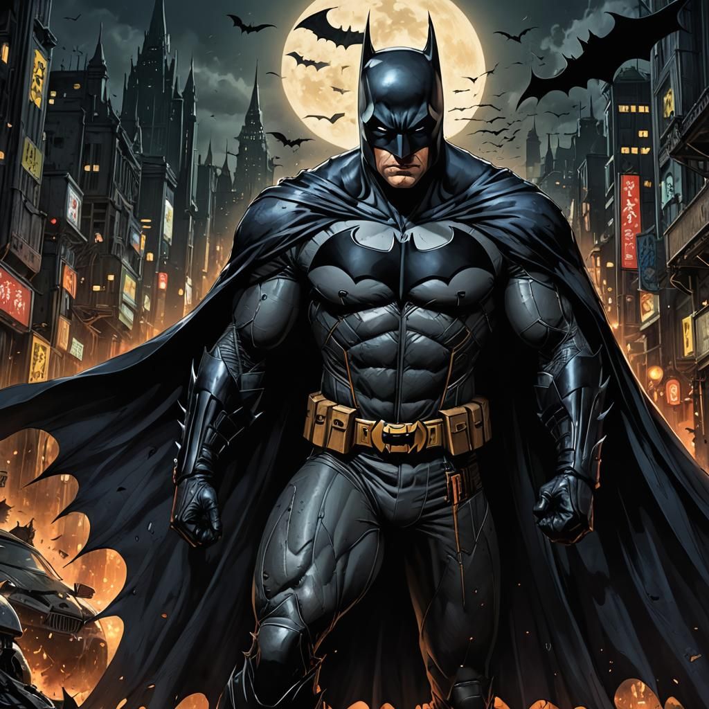 Batman in Anime Style, a Dark Rendition