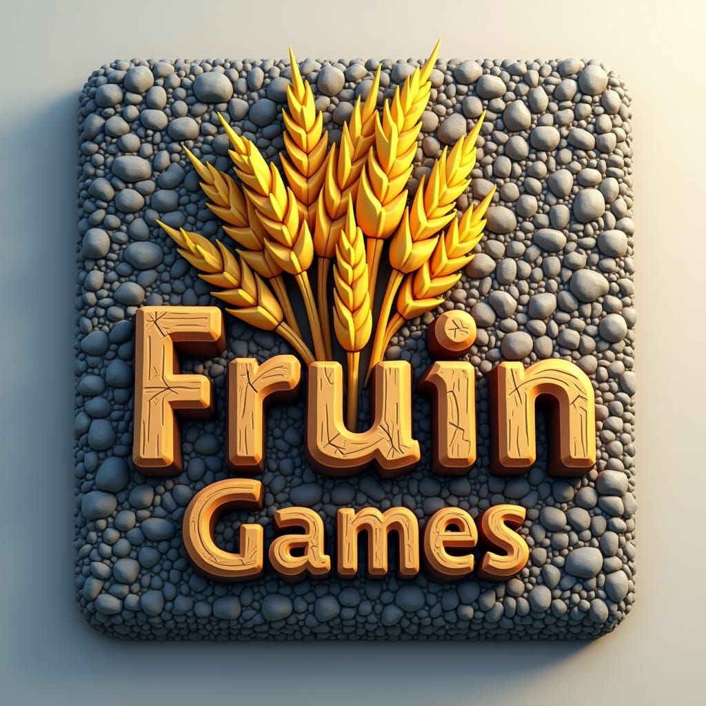 Minecraft Server Logo with Wheat in 3D Rendered Style