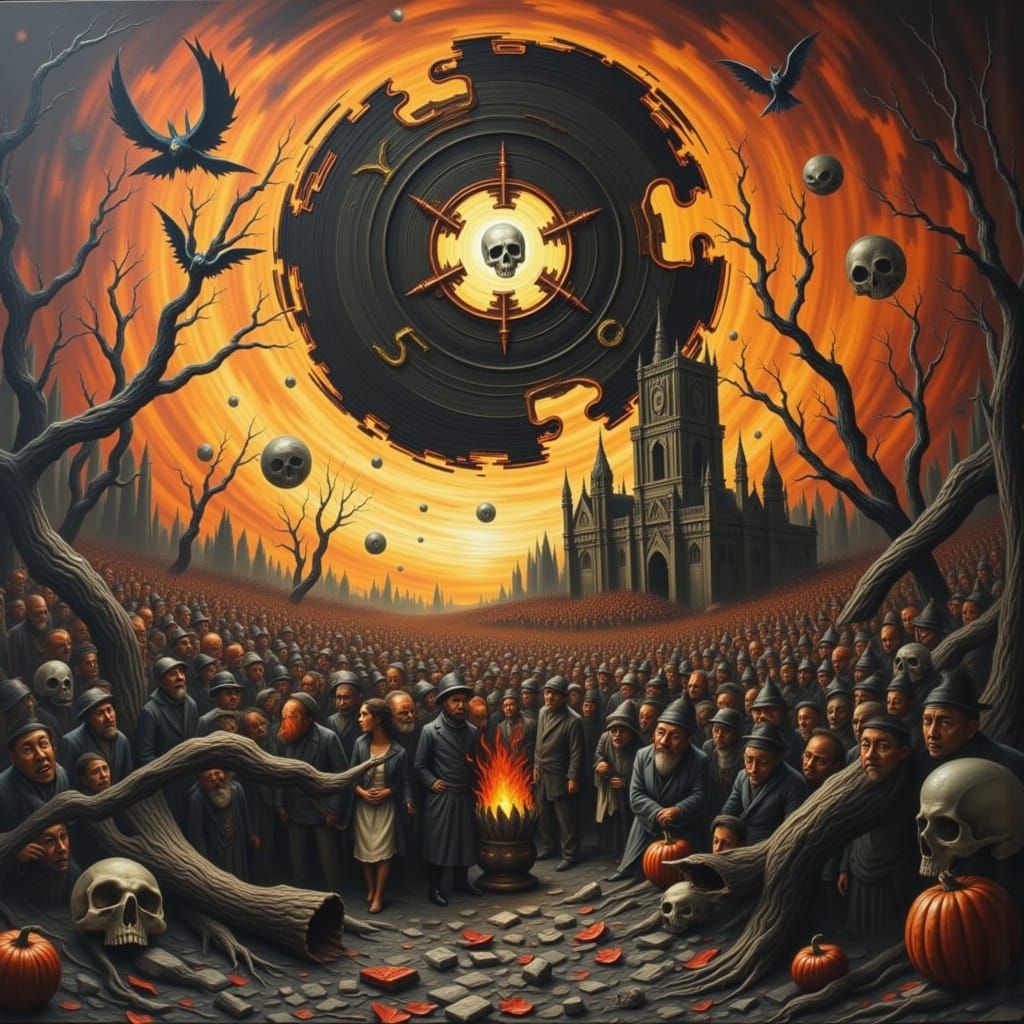 Post-Apocalyptic Landscape in Impasto Style