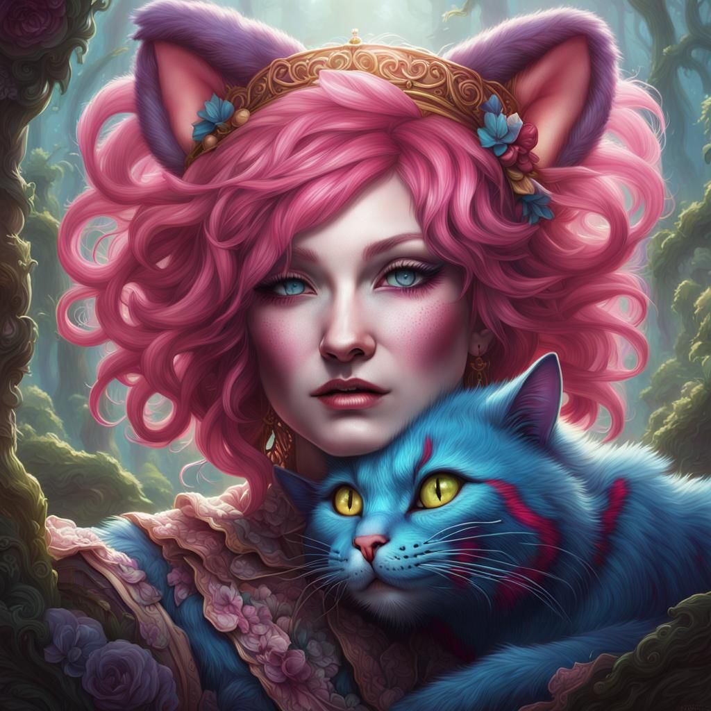 Cyndi Lauper and Cheshire Cat Portrait