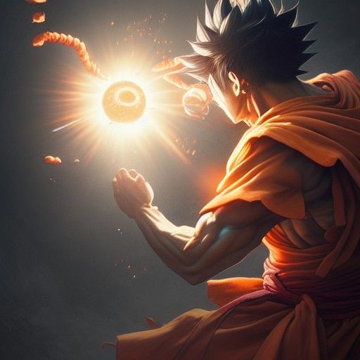 Sangoku Kamehameha Hyper-Realistic Digital Art