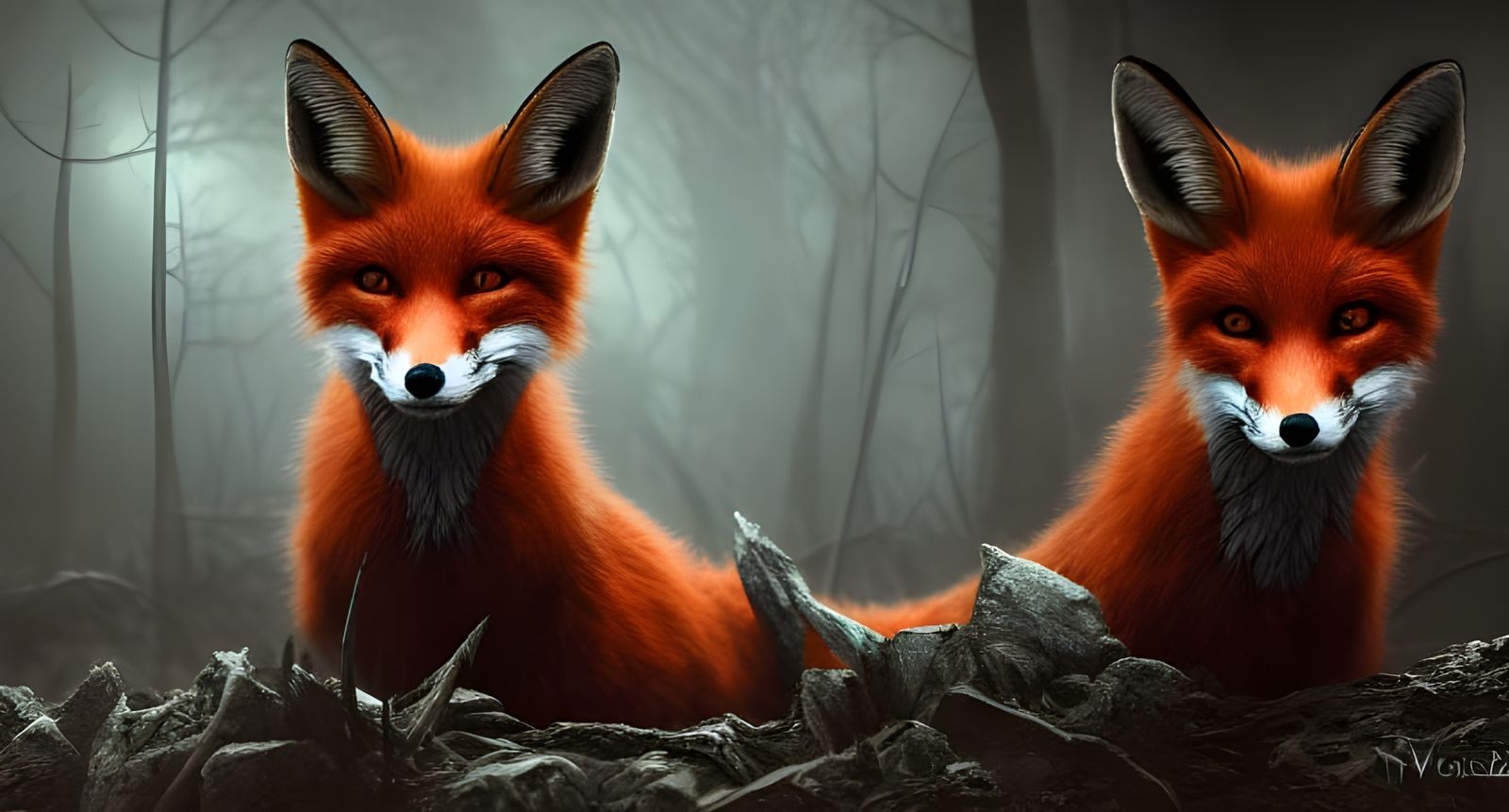 Sinister Fox in Post-Apocalyptic Horror Landscape