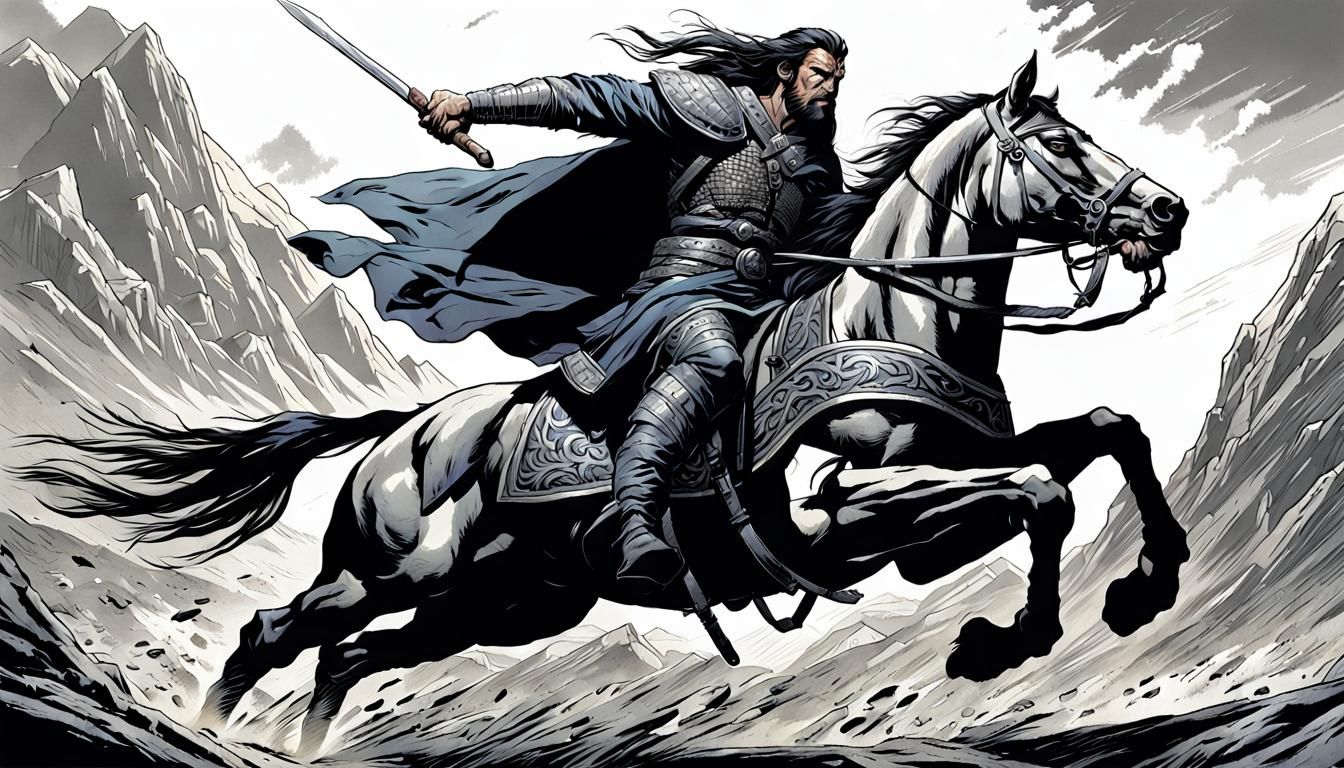 Attila the Hun Rides: Dynamic Comic Book Art