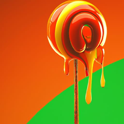 Dripping Lollipop: Pixar-Style 3D Digital Art
