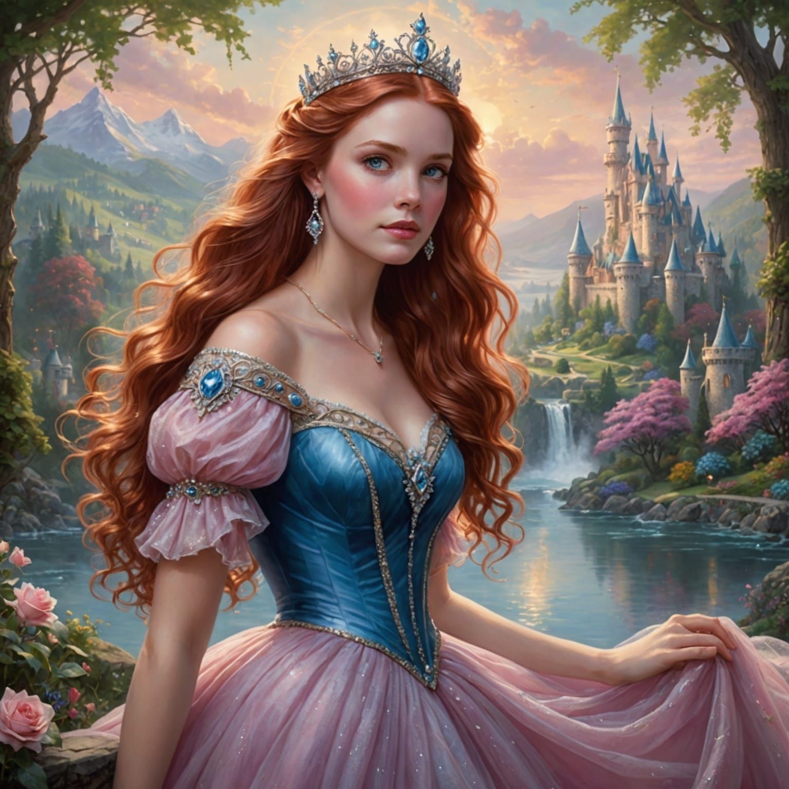 Ethereal Fairy Tale Princess in Kinkade Style