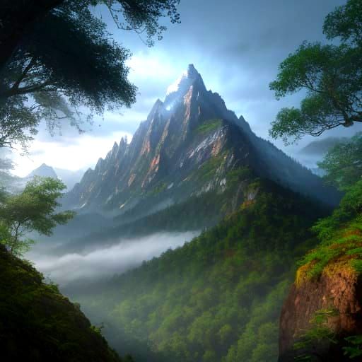 All-Seeing-Eyed Mountain in Hyperrealistic Style