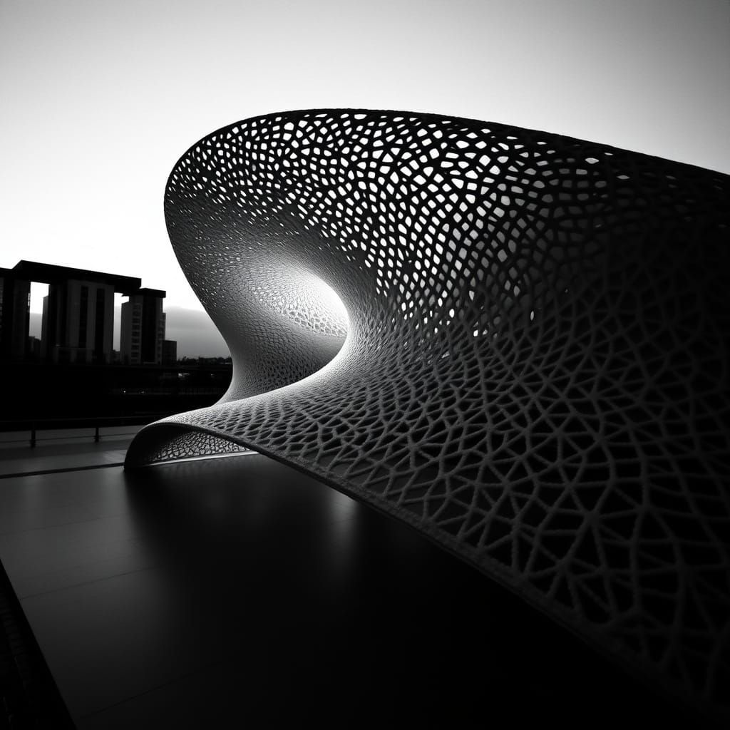 Zaha Hadid Inspired Crochet Yarn Art