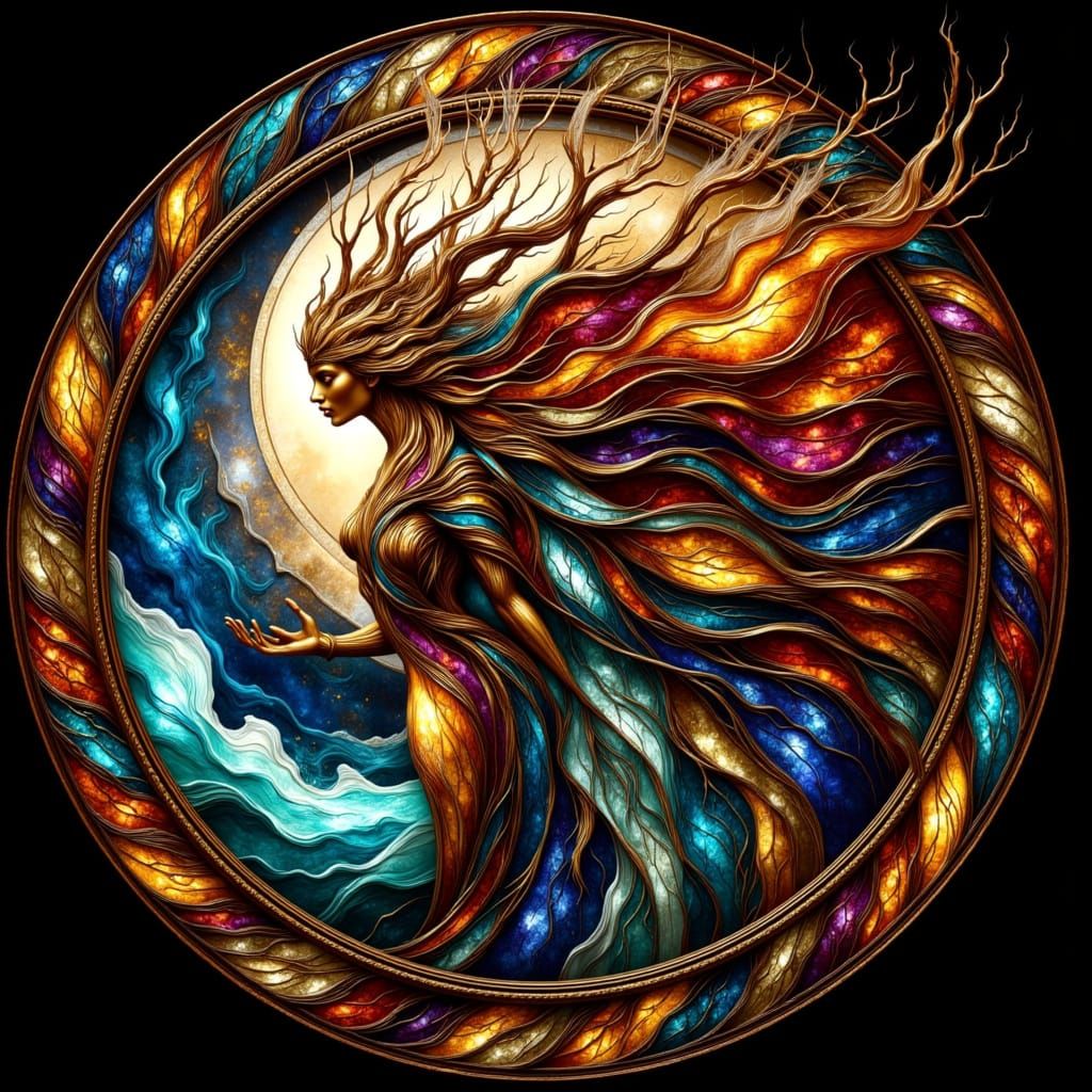 Spiritual War Depicted in Stained Glass Inner Earth