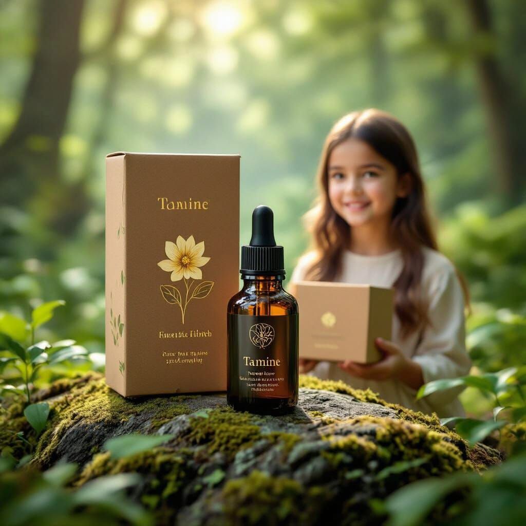 Amber Glass Bottle Concept for Natural Hair Growth Oil