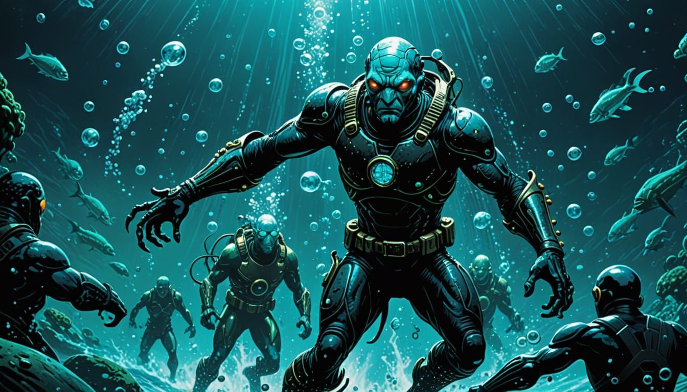 Abe Sapien Battles Submariner in Epic Underwater Clash