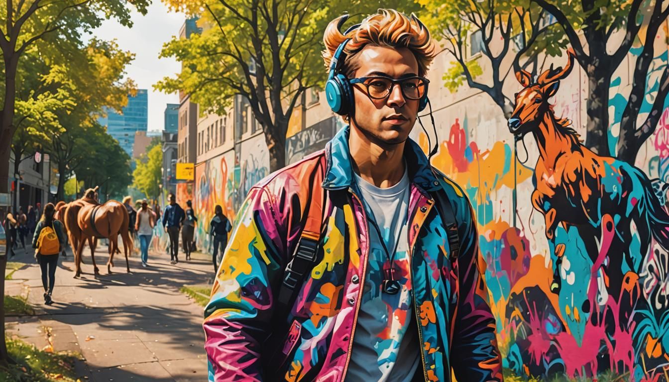 Urban Centaur: Street Art Concept in City Park