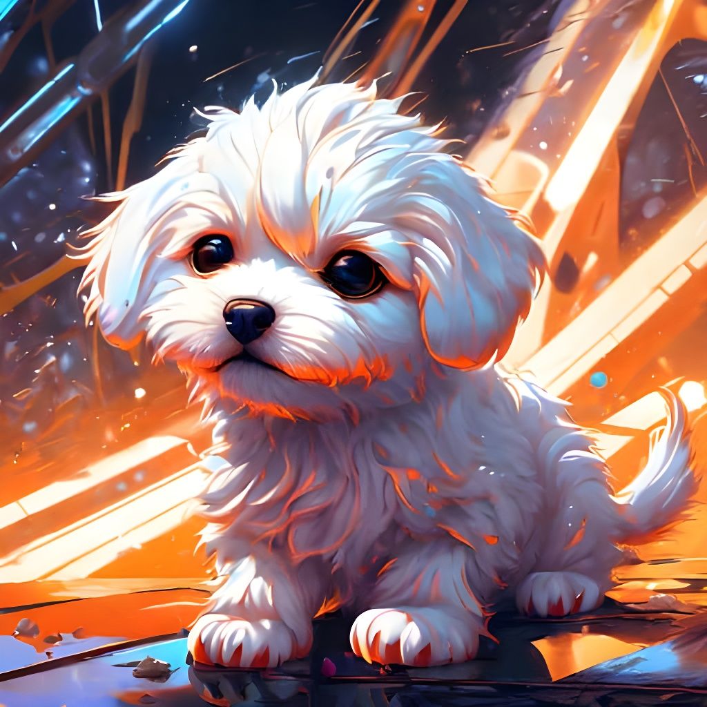 Cute Orange Puppy Portrait