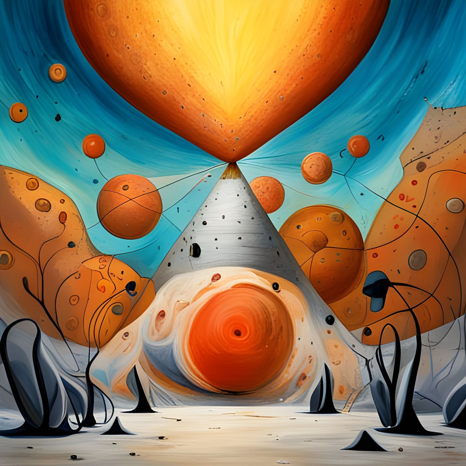 Abstract Art Inspired by Miro, Klint and Dali