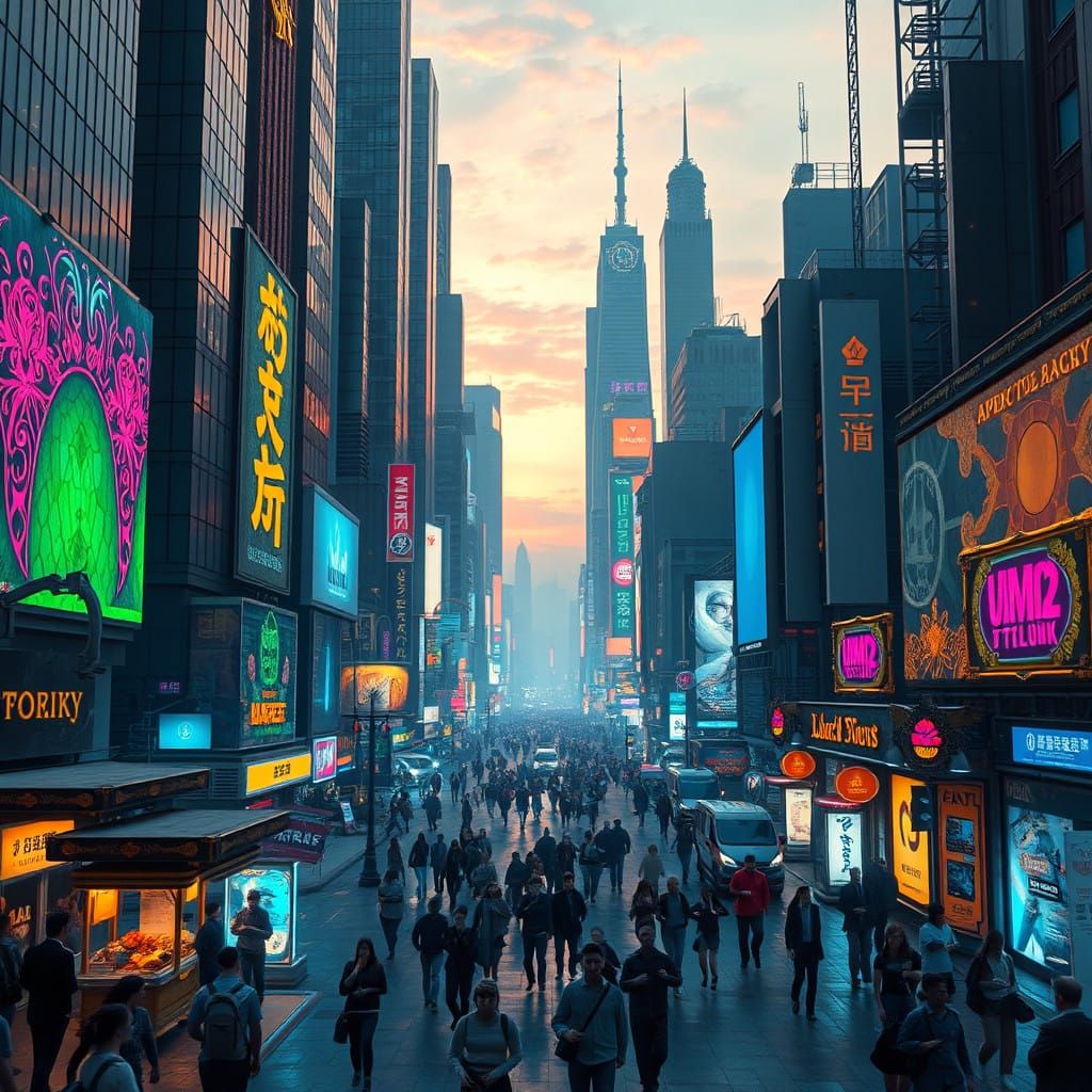 Cyberpunk Metropolis in Futuristic Blaze