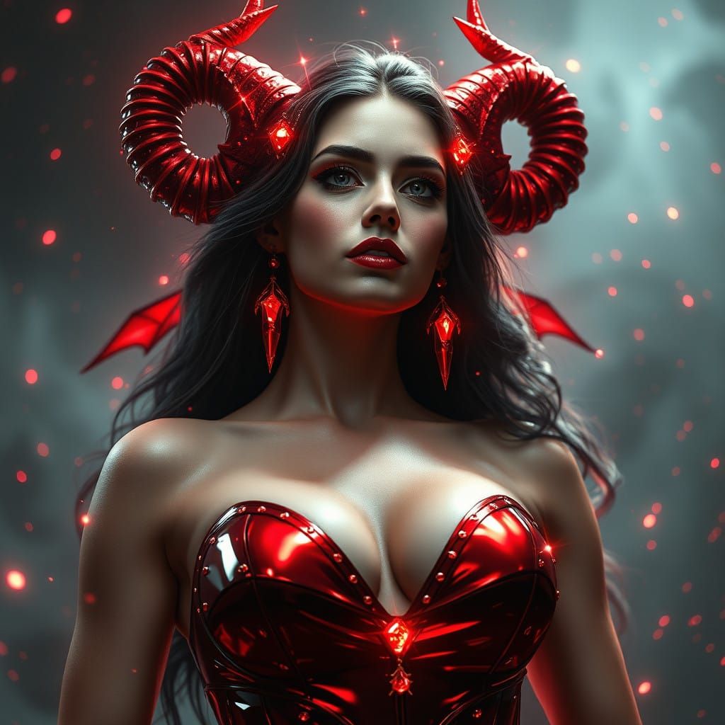 Ethereal Lilith Spirit in Radiant Red and Black